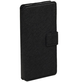 Cross Pattern Booktype wallet case voor iPhone X Zwart