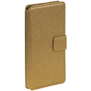 BAOHU Cross Pattern Booktype wallet case Geschikt voor iPhone X Goud