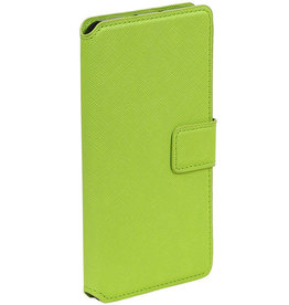 Cross Pattern Booktype wallet case voor Moto E4 Groen