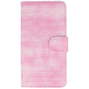 Hagedis Bookstyle Hoes - Wallet Case Telefoonhoesje - Geschikt voor Huawei P8 Lite 2017 Roze
