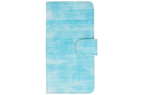 Hagedis Bookstyle Hoes voor Galaxy S6 Edge Plus G928T Turquoise