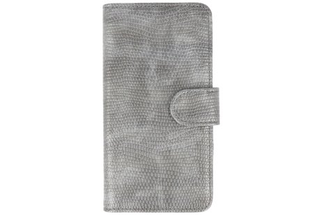 Lizard Bookstyle Wallet Case Hoesje voor Huawei P8 Lite Grijs