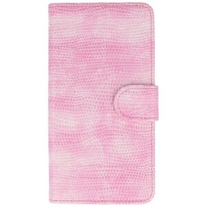 Hagedis Bookstyle Wallet Case Hoesje Geschikt voor Huawei Y5 II Roze