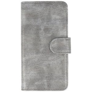 Lizard Bookstyle Wallet Case Hoesje voor Galaxy S4 mini i9190 Grijs