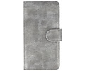 Hagedis Bookstyle Wallet Case Hoesje Geschikt voor LG G5 Grijs