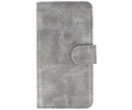 Lizard Bookstyle Wallet Case Hoesje voor LG K4 Grijs