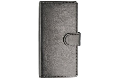 Samsung Galaxy J5 2017 Portemonnee Hoesje Booktype Wallet Case Zwart + Gratis CSC Touwtjes voor Telefoon Hoesjes, Fluitje of Badge Zwart
