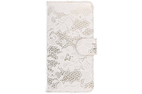 Bloem Bookstyle Hoesje - Wallet Case Telefoonhoesjes - Geschikt voor Huawei P8 Lite 2017 Wit