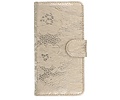 Bloem Bookstyle Hoes voor iPhone 4 Goud