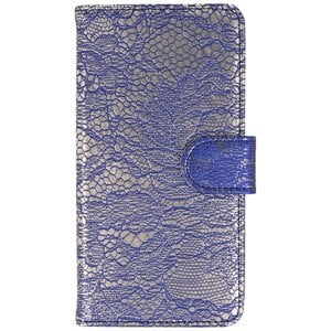 Bloem Bookstyle Hoesje - Wallet Case Telefoonhoesjes - Geschikt voor Samsung Galaxy A7 (2016) A710F Blauw