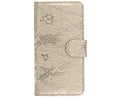 Bloem Bookstyle Hoesje - Wallet Case Telefoonhoesjes - Geschikt voor Samsung Galaxy A7 (2016) A710F Goud