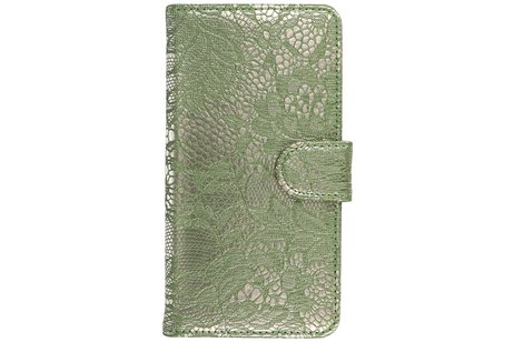 Bloem Bookstyle Hoesje - Wallet Case Telefoonhoesjes - Geschikt voor Samsung Galaxy A3 (2016) A310F D.Groen