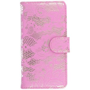 Bloem Bookstyle Hoesje - Wallet Case Telefoonhoesjes - Geschikt voor Samsung Galaxy J7 Roze