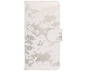 Lace Bookstyle Wallet Case Hoesje voor Huawei Ascend P8 Lite Wit