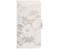 Lace Bookstyle Wallet Case Hoesje voor Galaxy S4 i9500 Wit