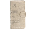 Lace Bookstyle Wallet Case Hoesje voor Galaxy S4 i9500 Goud