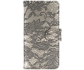 Lace Bookstyle Wallet Case Hoesjes Geschikt voor Samsung Galaxy Core i8260 Zwart