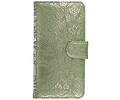 Lace Bookstyle Wallet Case Hoesjes Geschikt voor Huawei Ascend G6 4G Donker Groen