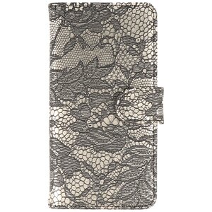 Lace Bookstyle Wallet Case Hoesjes Geschikt voor LG V10 Zwart
