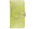 Lace Bookstyle Wallet Case Hoesjes voor Sony Xperia M4 Aqua Groen