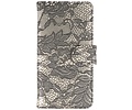 BAOHU Lace Bookstyle Wallet Case Hoesjes Geschikt voor Huawei Y7 / Y7 Prime Zwart