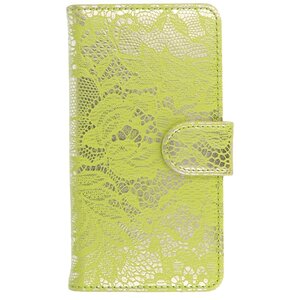 BAOHU Lace Bookstyle Wallet Case Hoesjes Geschikt voor Samsung Galaxy Note 3 Neo N7505 Groen
