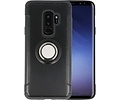 BAOHU Pantser TPU Hoesje Ring Houder - Hoesje Geschikt voor Samsung Galaxy S9 Plus Zwart