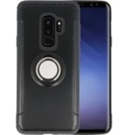 BAOHU Pantser TPU Hoesje Ring Houder voor Samsung Galaxy S9 Plus Zwart