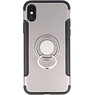 BAOHU Pantser TPU Hoesje met Ring Houder voor iPhone X Grijs