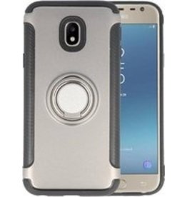 BAOHU Pantser TPU Hoesje Ringhouder cases voor Samsung Galaxy J3 2017 Grijs
