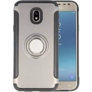 BAOHU Pantser TPU Hoesje Ringhouder cases - Hoesje Geschikt voor Samsung Galaxy J3 2017 Grijs