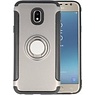 BAOHU Pantser TPU Hoesje Ringhouder cases voor Samsung Galaxy J3 2017 Grijs