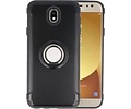 BAOHU Pantser TPU Hoesje Ringhouder cases - Hoesje Geschikt voor Samsung Galaxy J5 2017 Zwart