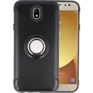 BAOHU Pantser TPU Hoesje Ringhouder cases - Hoesje Geschikt voor Samsung Galaxy J5 2017 Zwart