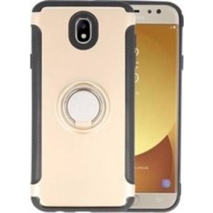 BAOHU Pantser TPU Hoesje Ringhouder cases - Hoesje Geschikt voor Samsung Galaxy J5 2017 Goud