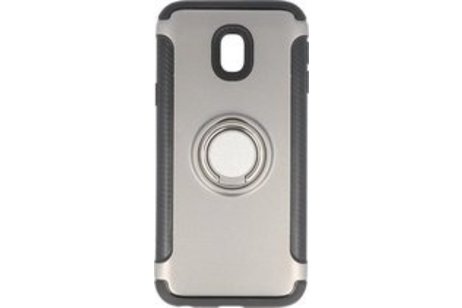 BAOHU Pantser TPU Hoesje Ringhouder cases - Hoesje Geschikt voor Samsung Galaxy J5 2017 Grijs