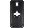 BAOHU Pantser TPU Hoesje Ringhouder cases - Hoesje Geschikt voor Samsung Galaxy J7 2017 Zwart
