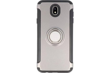 BAOHU Pantser TPU Hoesje Ringhouder cases - Hoesje Geschikt voor Samsung Galaxy J7 2017 Grijs