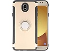 BAOHU Pantser TPU Hoesje Ring houder cases - Hoesje Geschikt voor Samsung Galaxy J7 2017 Goud