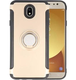 BAOHU Pantser TPU Hoesje Ringhouder cases voor Samsung Galaxy J7 2017 Goud