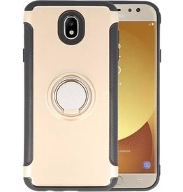 Pantser TPU Hoesje Ringhouder cases voor Samsung Galaxy J7 2017 Goud