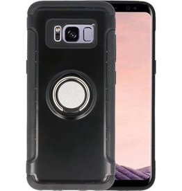 BAOHU Pantser TPU Hoesje Ring Houder voor Samsung Galaxy S8 Zwart