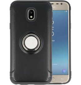 BAOHU Pantser TPU Hoesje Ringhouder cases voor Samsung Galaxy J3 2017 Zwart