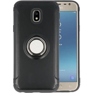 BAOHU Pantser TPU Hoesje Ringhouder cases - Hoesje Geschikt voor Samsung Galaxy J3 2017 Zwart
