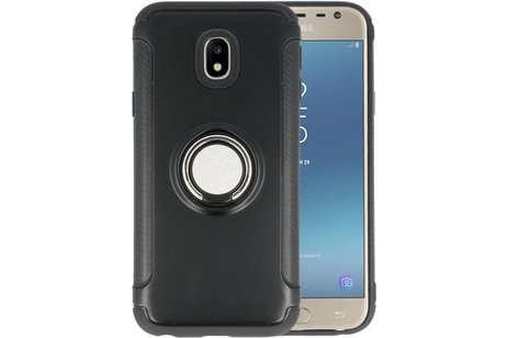 BAOHU Pantser TPU Hoesje Ringhouder cases - Hoesje Geschikt voor Samsung Galaxy J3 2017 Zwart