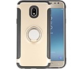 BAOHU Pantser TPU Hoesje Ringhouder cases - Hoesje Geschikt voor Samsung Galaxy J3 2017 Goud