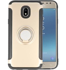 BAOHU Pantser TPU Hoesje Ringhouder cases voor Samsung Galaxy J3 2017 Goud