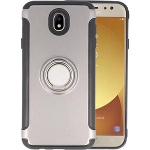 BAOHU Pantser TPU Hoesje Ringhouder cases - Hoesje Geschikt voor Samsung Galaxy J5 2017 Grijs