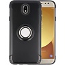 BAOHU Pantser TPU Hoesje Ringhouder cases voor Samsung Galaxy J7 2017 Zwart