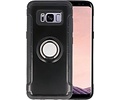 BAOHU Pantser TPU Hoesje Ring Houder - Hoesje Geschikt voor Samsung Galaxy S8 Plus Zwart